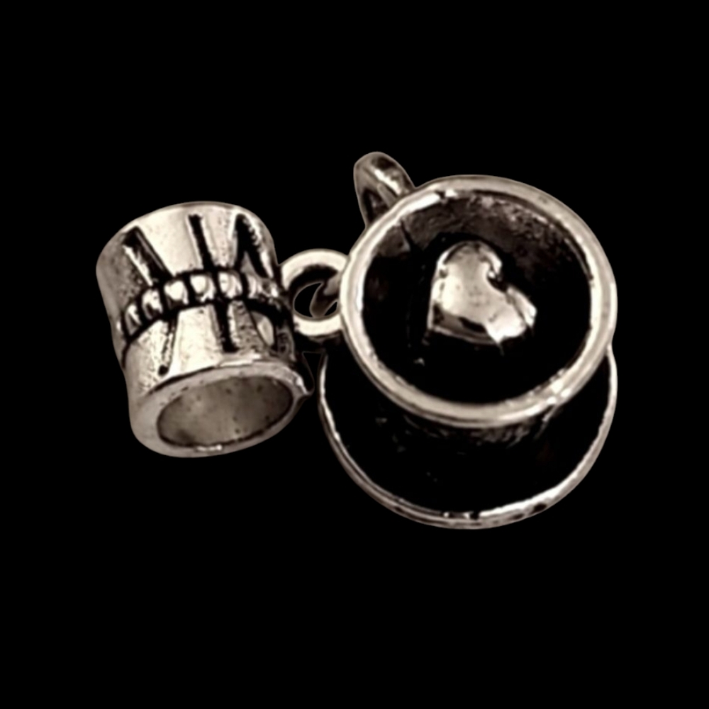 COFFEE Heart Charm
